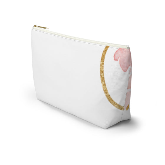Abstract Pink Accessory Pouch w T-bottom