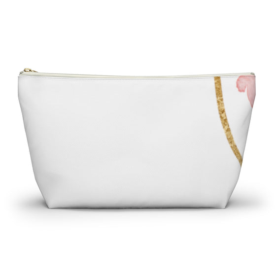 Abstract Pink Accessory Pouch w T-bottom