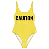Caution One-Piece Swimsuit